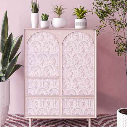 Pink Boho Peel and Stick Vinyl Wallpaper,Modern Waterproof Contact Paper Self Adhesive,Removable Floral Wall Paper for Bathroom Bedroom Cabinet Shelf Liner