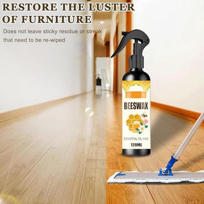 Beeswak Essential Oil Wax, Bees Wax Furniture Polish and Cleaner for Wood, 120ml Beeswax Care Spray & Restorer For Wooden Floors Leather & Furnishings (2Pcs)