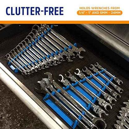 Protoco 4061 Reverse Wrench Rack, 15 Piece, Magnetic, Tool Organizer for Tool Box, Tool Cart or Wall Mounted, Orange