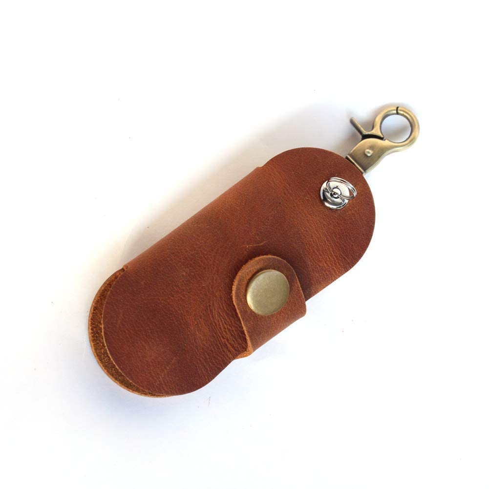 Upgraded Version of Simple Multifunctional Leather Key Organizer Door Key Car Key Case Handcrafted Key Holder with Keyring