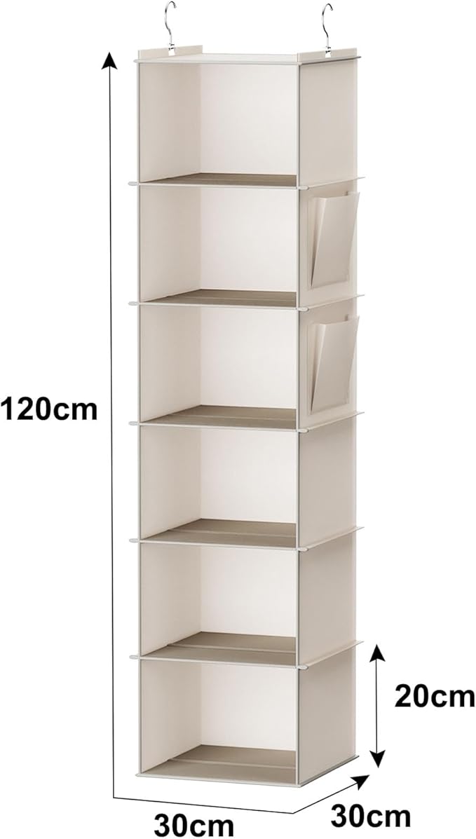 YOUDENOVA Hanging Closet Organizer, 6-Shelf Closet Hanging Storage