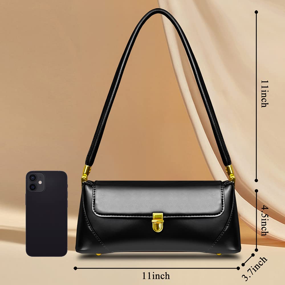 Black Shoulder Bag for Women Vintage Purses Retro Clutch Purse Small Cute Hobo Handbag