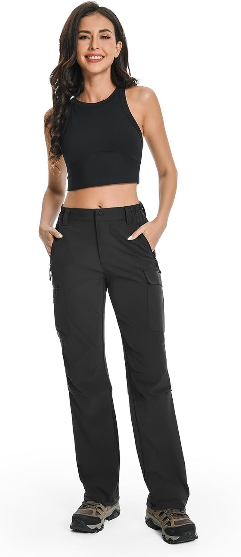Women's Hiking Pants - Lightweight Quick Dry Water Resistant Cargo Travel Pants | All Seasons, Summer Use