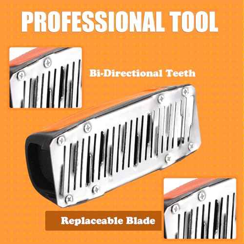 Lasnten Drywall Rasp 5-1/2 Inch Blade Drywall Cutting Tool Bi-Directional Teeth & In-Handle Dust Collection Pocket Size Professional Construction Finishing Tool for Wall and Ceiling