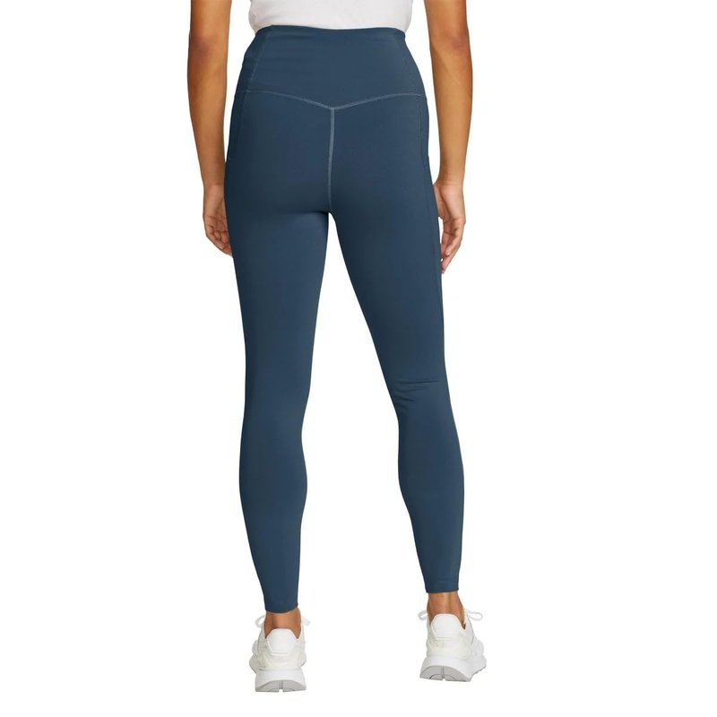 Eddie Bauer Women's Comfort Stretch Moisture Wicking Trail Legging Tight with Pockets (US, Alpha, X-Large, Regular, Regular, Blue)