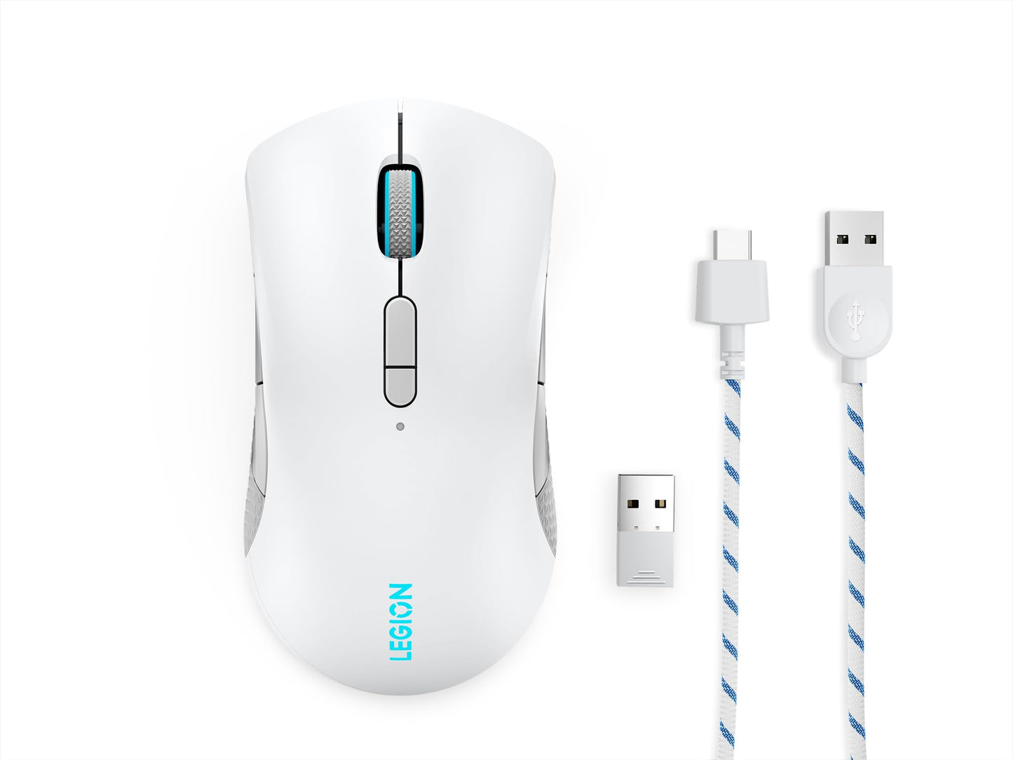 Lenovo Legion M410 Wireless RGB Gaming Mouse – 6 Button Palm Grip Mouse with 16,000 DPI, 53 Hour Rechargeable Battery, 2-Zone RGB Lighting, NVIDIA Reflex Compatible