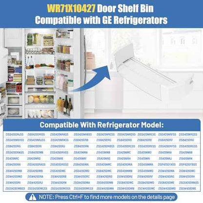 WR71X10427 Door Gallon Bin Compatible With GE Refrigerator Door Shelf Bin Rack ZISS420DRISS ZISS420NM ZISB420DRH ZIS420NRJ ZISW420DRG, Door Shelf Bin Replace 945734 AP3190209 AH698135 EA698135