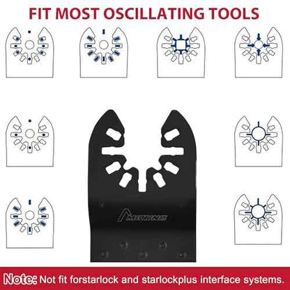MAZING 58 PCS Oscillating Saw Blades, Quick Release Titanium Multi Tool Blades Kits for Wood Metal Plastic, Universal Oscillating Tool Blade Kits for Dewalt Ryobi Milwaukee Rockwell Fein Makita