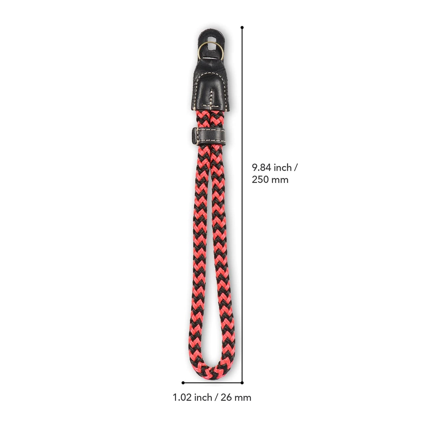 MegaGear SLR, DSLR Camera Cotton Wrist Strap - Black/Red, Small - 23cm/9inc