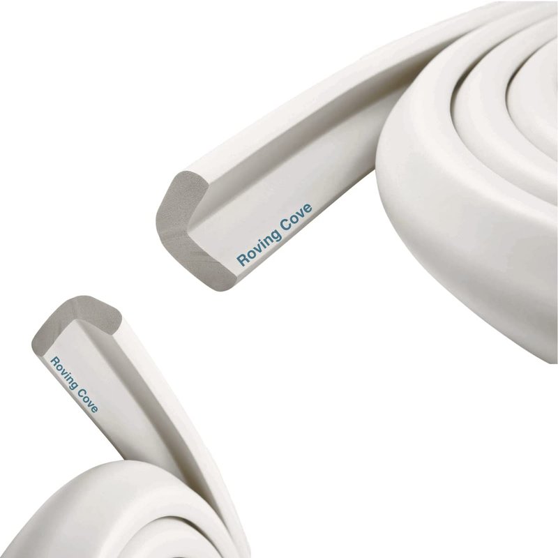 Roving Cove HeftyFit Edge Protector for Baby Proofing (9ft Large Edge Only), Heavy-Duty Soft Furniture Edge Bumper Guards, Desk Edge Cushion, Wall Corner Covers, 3M Adhesive, Oyster White (Off White)
