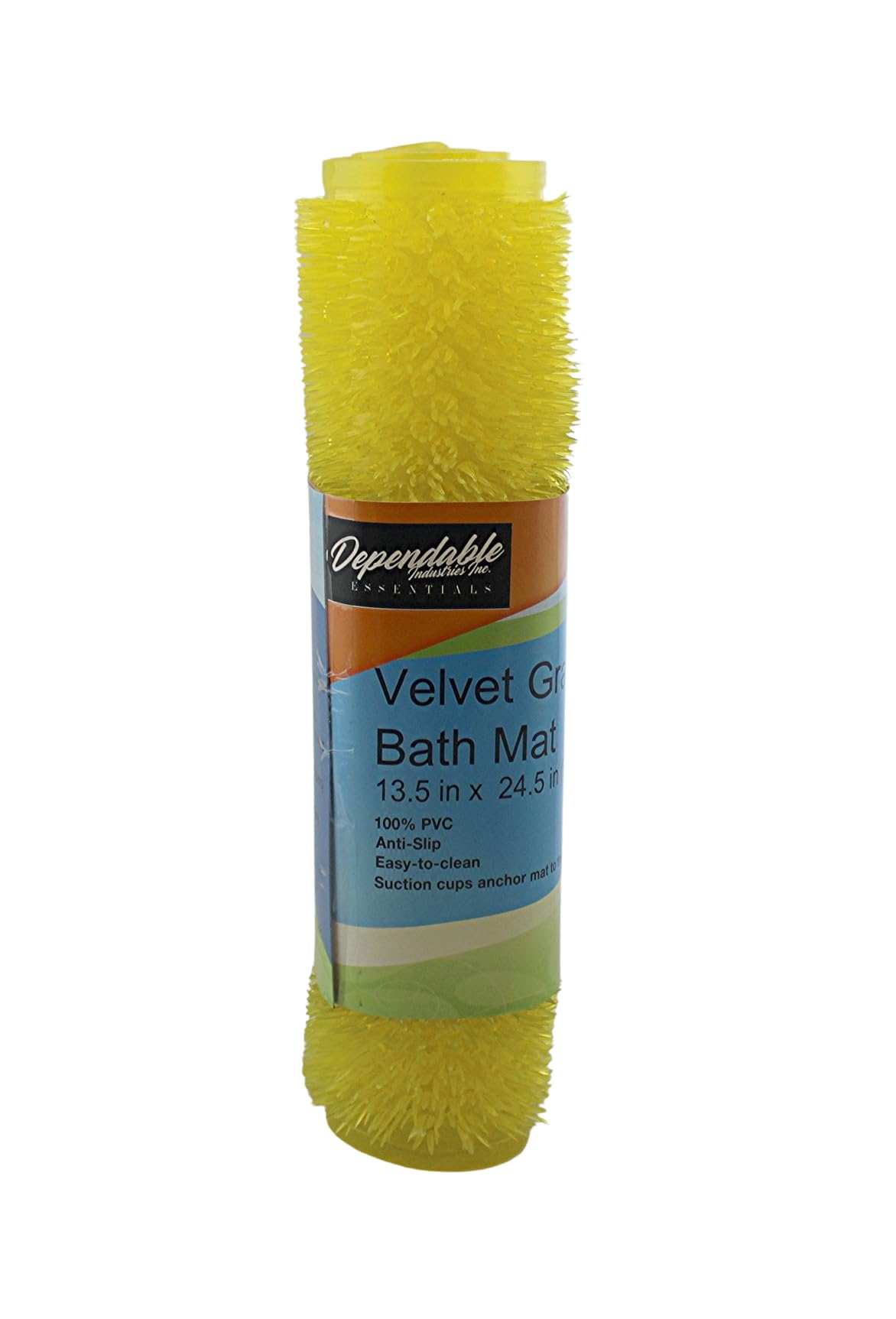 Grass Textured Spa Quality Foot Scrubber Bathmat Bathroom Tub & Bath Mat Anti-Slip 24.5" x 13.5" (Yellow)