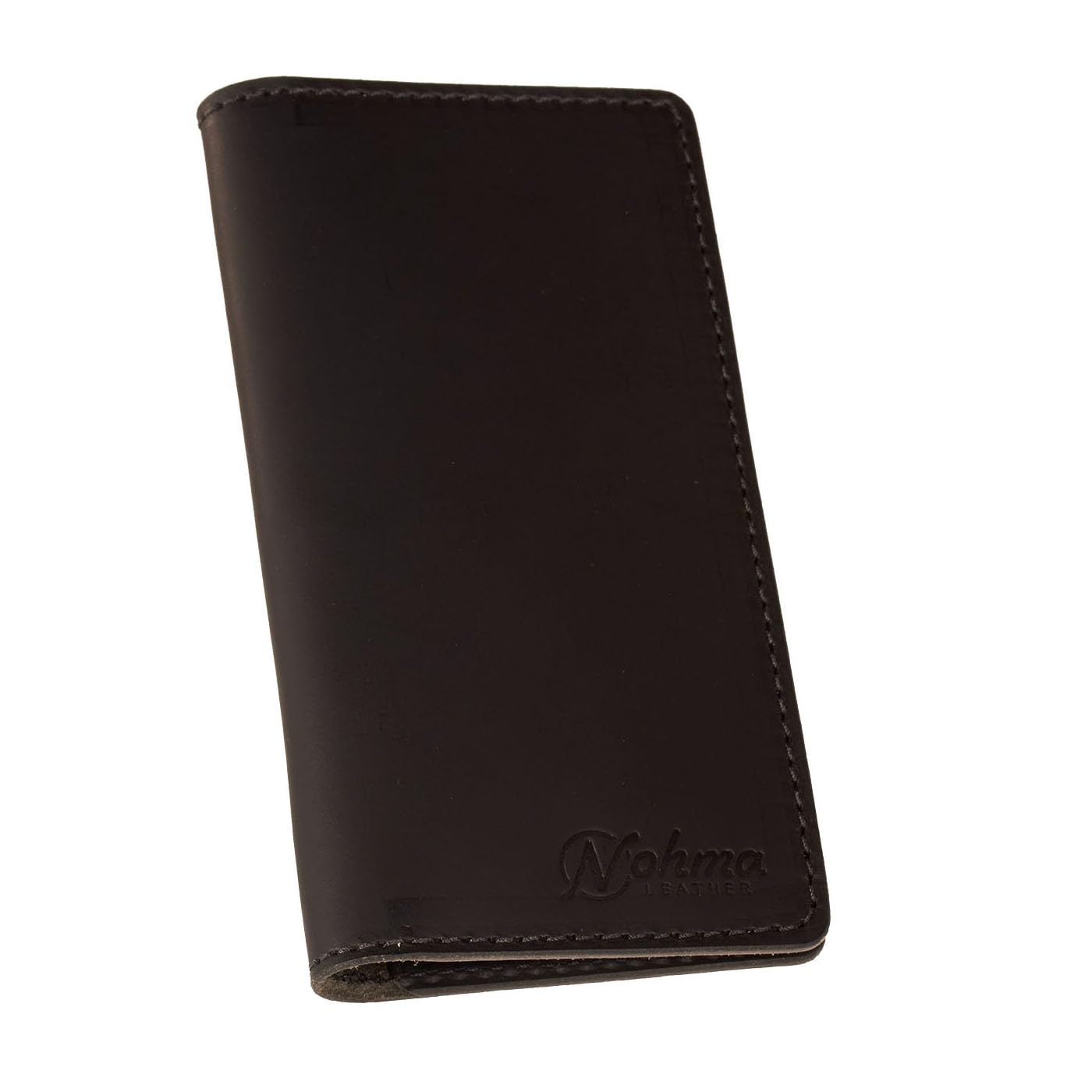 Nohma Leather Checkbook Cover - Leather Checkbook Wallet for Standard Checks, Handmade in USA (Checkbook, Black)