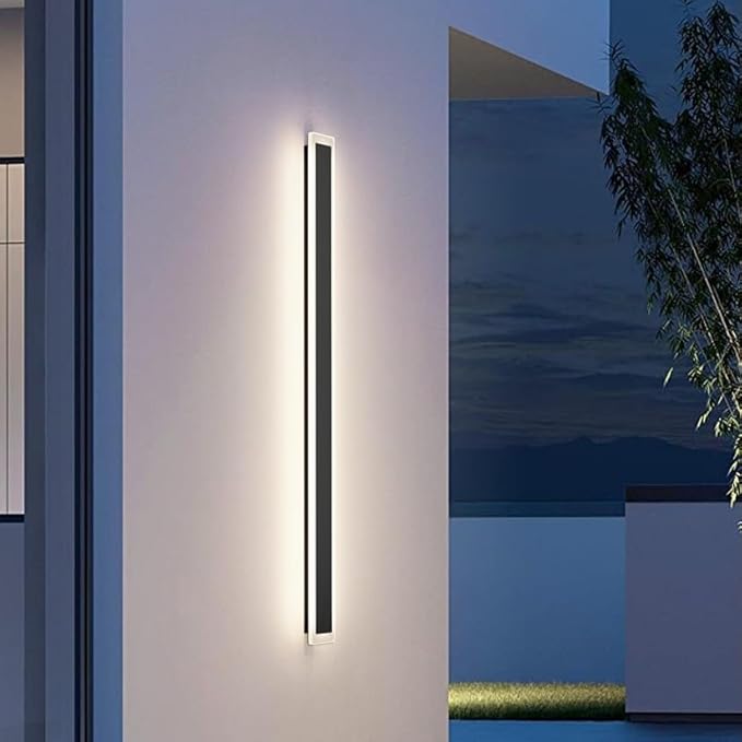2 Pack 47.2in 4000K Long Outdoor Light IP65 Waterproof Outdoor Sconces Wall Lighting Modern LED Exterior Wall Sconces for Porch House
