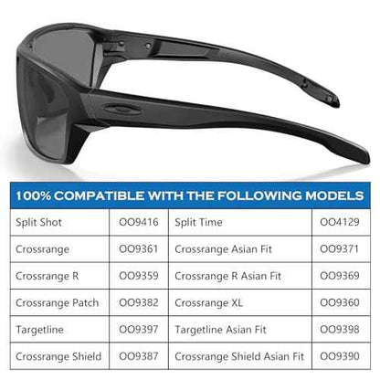 Silicone Replacement Nose Piece Nose Pads for Oakley Split Shot OO9416 Split Time OO4129 Targetline OO9397 Crossrange Patch R XL OO9361 OO9360 OO9359 Sunglasses, 3 Pairs, Black Regular Fit
