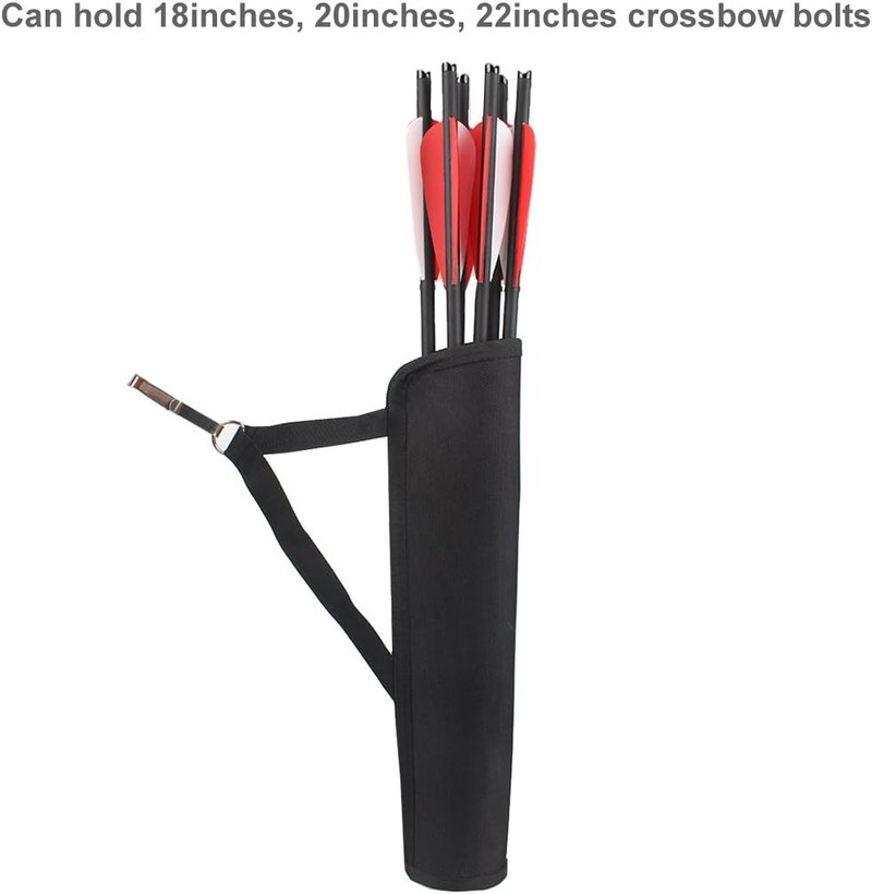 Archery Crossbow Bolts Quiver - Durable Waist Carry Bag for 18" 20" 22" Arrows