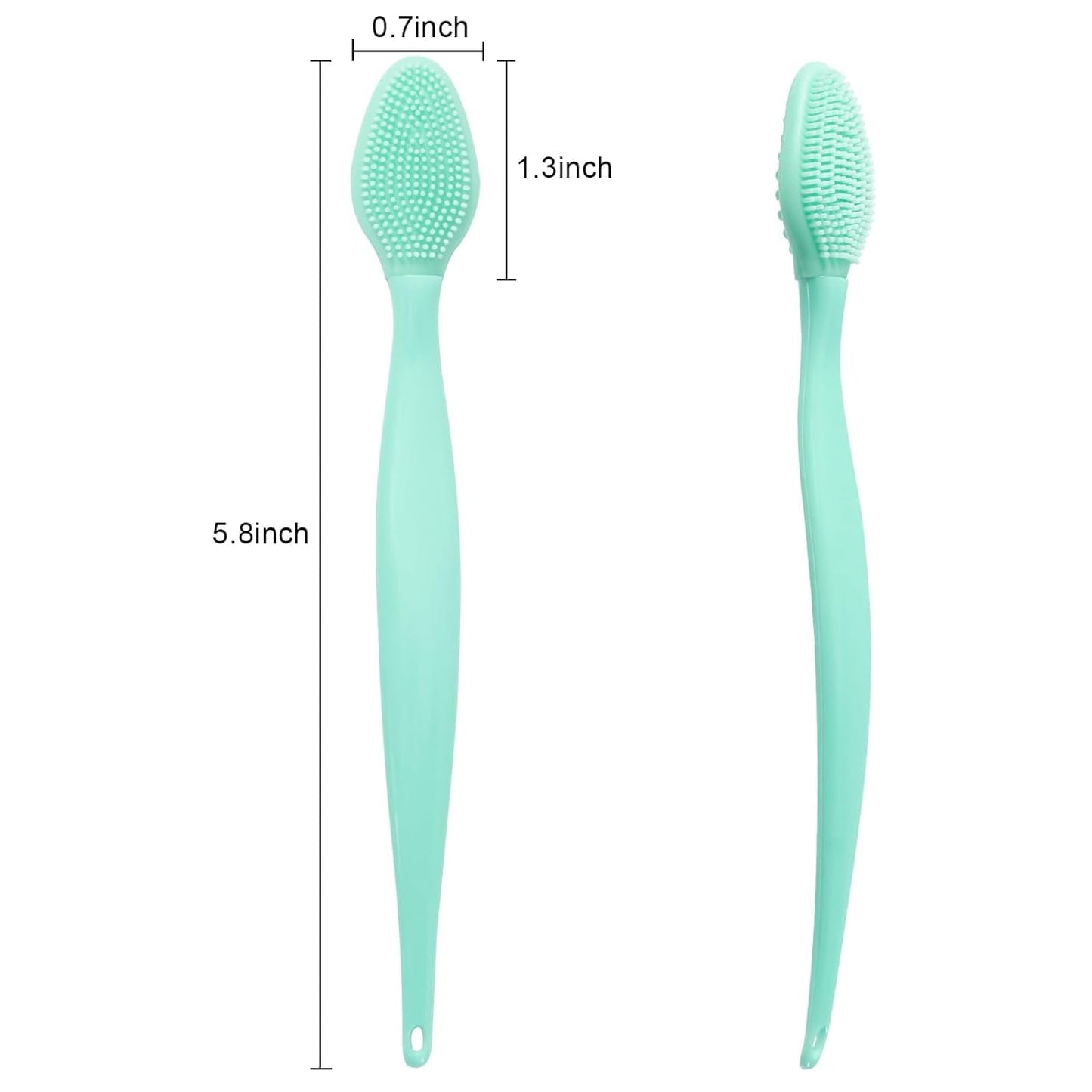 Silicone Facial Cleansing Brush 3 Pack, Beomeen 4 in 1 Handheld Face Scrubber for Deep Gentle Exfoliating, Double-Ended Face Wash Scrub Brush for Face Skincare and Massage (Green)