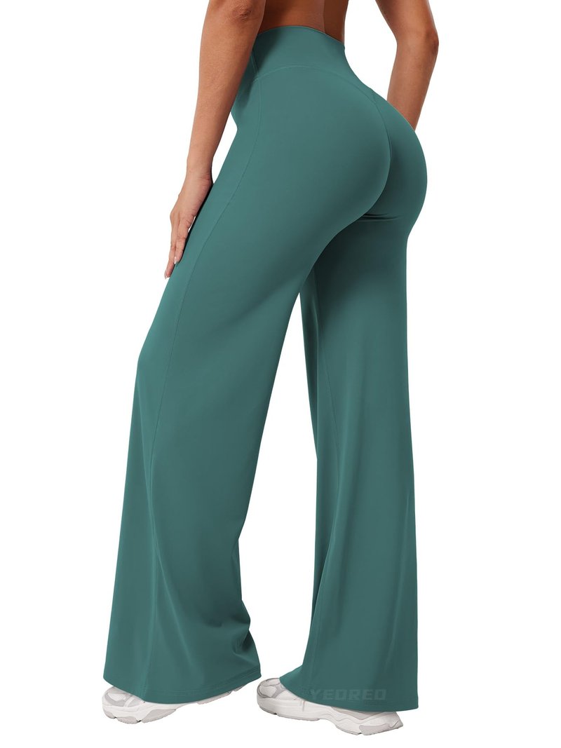YEOREO Workout Leggings Womens No Front Seam Straight Leggings 31.5" High Waist Buttery Eddiy Gym Yoga Pants Mediterranea L