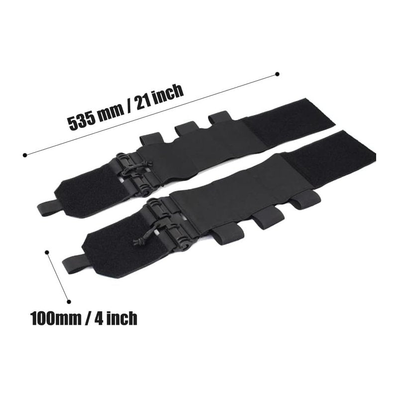 GAZJYUSP Pair of Elastic Tactical Vest Cummerbund Quick Release Mounting Strap for Vest JPC/CPC/LBT/LBX/FCPC with Magazine Pouches (Khaki)