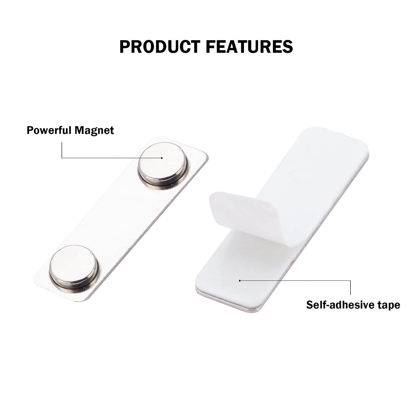SINYUDUN 25 Sets Name Badge Magnets, Magnetic Name Badge Holders Back with 2 Premium Strength Neodymium Magnets (Silver)