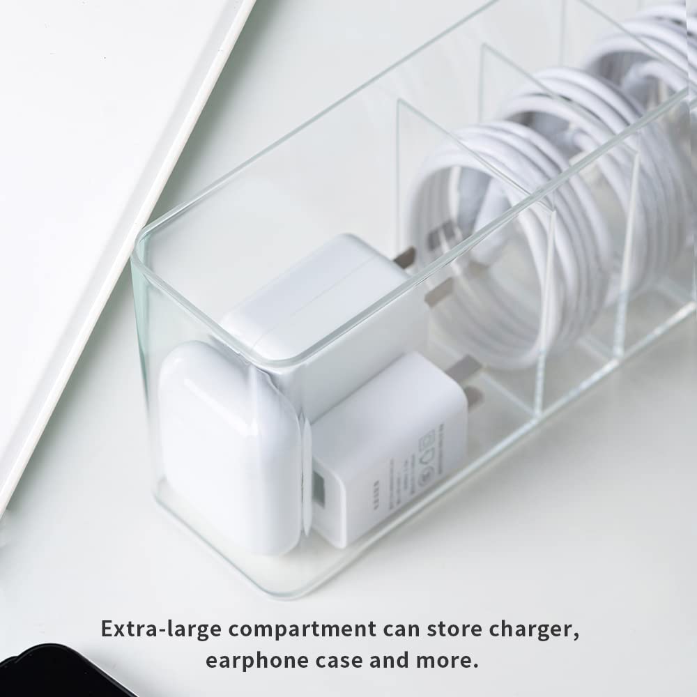 Nkocvew Charger Cable Cord Storage Organizer Box - 2 Pack With Lid - Easy Storage Without Cable Ties