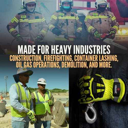 Cestus 3207, ANSI A7 Cut-Resistant Impact Gloves (1,3,10,50 pairs) Heavy Duty Work Gloves Extrication Construction Demolition
