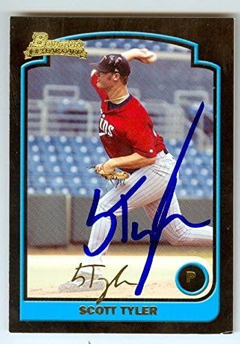 Sports Memorabilia Autograph Warehouse 247315 Scott Tyler Autographed Baseball Card - Minnesota Twins 2003 Topps Bowman - No. 318 Thick