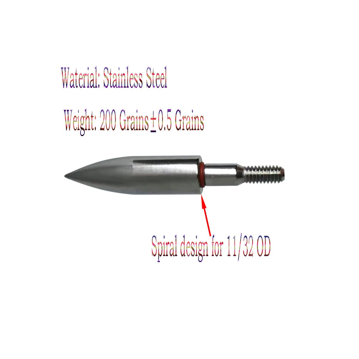 Archery Field Points,Various OD,100/125/150/200 Grains,Easy Pull Various, Stainless Steel Screw in Archery Field Tips(1 Dozen 12 PCS) (9/32″ Combo Shape, 125Grains)