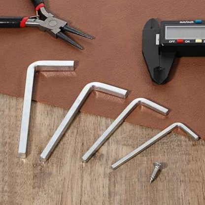 4 PCS Square Head Wrench Set (0.12in 0.16in 0.2in 0.24in), Square Head Screwdriver L Shaped Square-Key Kit Chrome Vanadium Steel L Shaped Screwdriver Reliable Elbow Wrench Set for Pocket Hole Screws