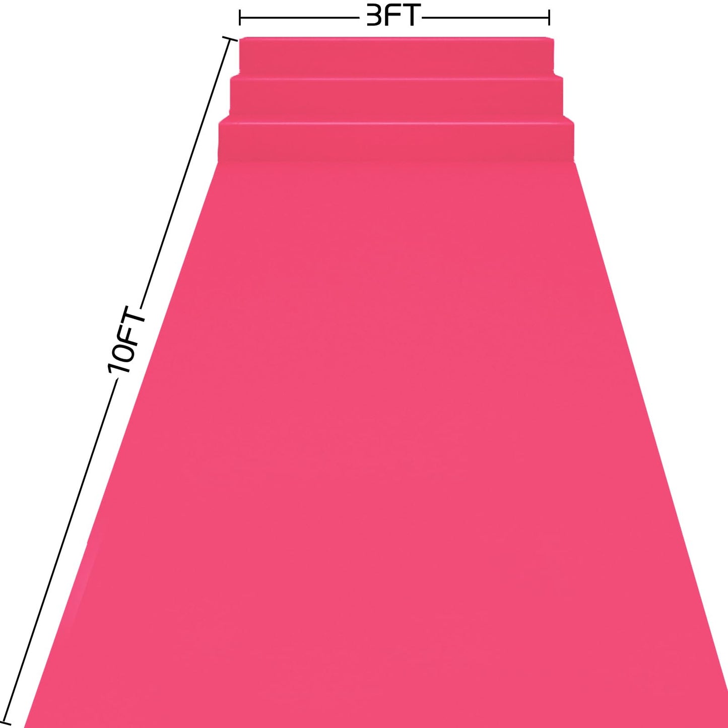 Pink Carpet Runner for Party 140GSM Polyester Fabric Carpet Runner Decorations for Hollywood Theme Party, Runway Rug Prom Aisle Rug (Pink, 3 X10 FT)