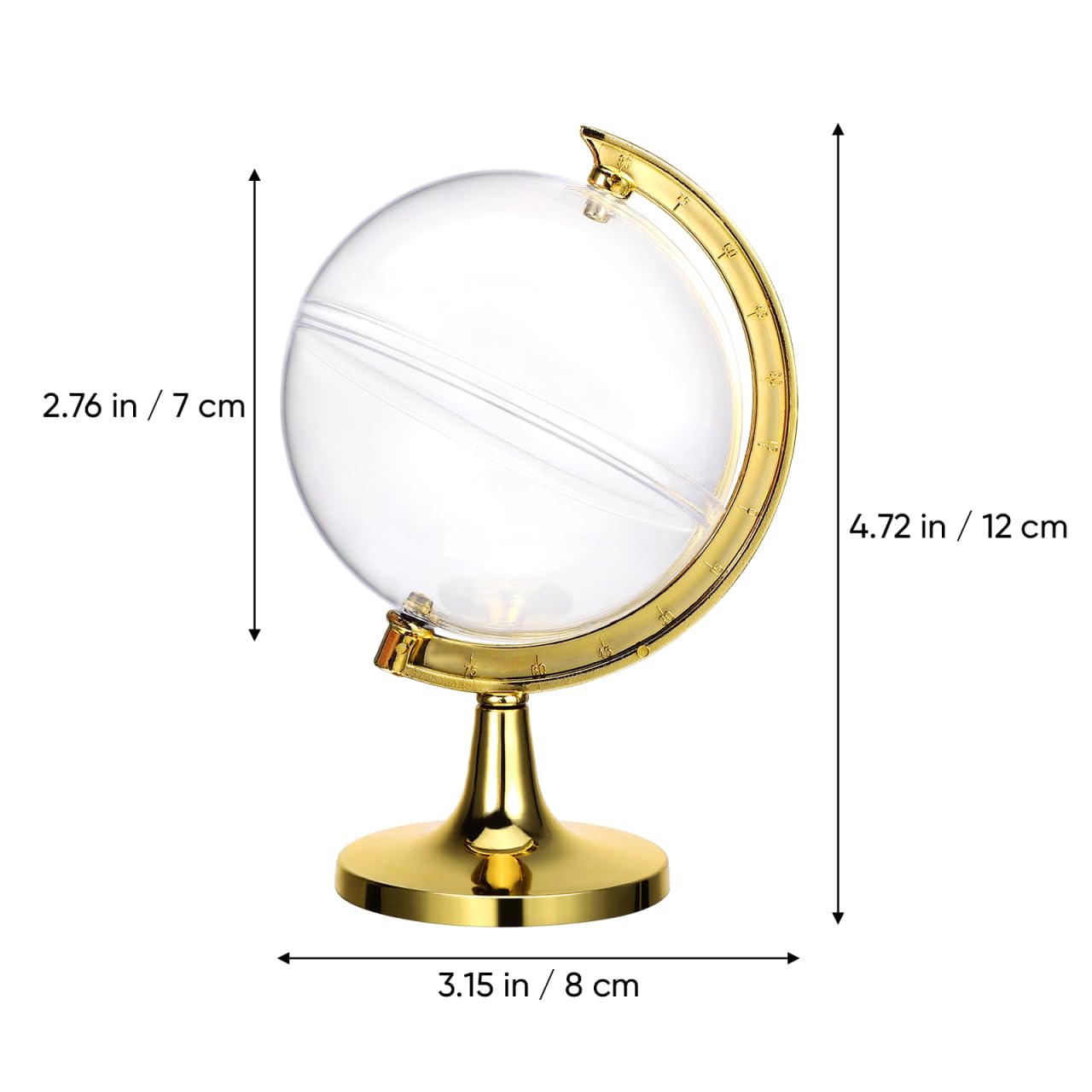 SHOWERORO Clear Plastic Candy Box 4.72X2.76X2.76 Inches Mini Globe Candy Container for Wedding Party Favors Christmas Event Decorations