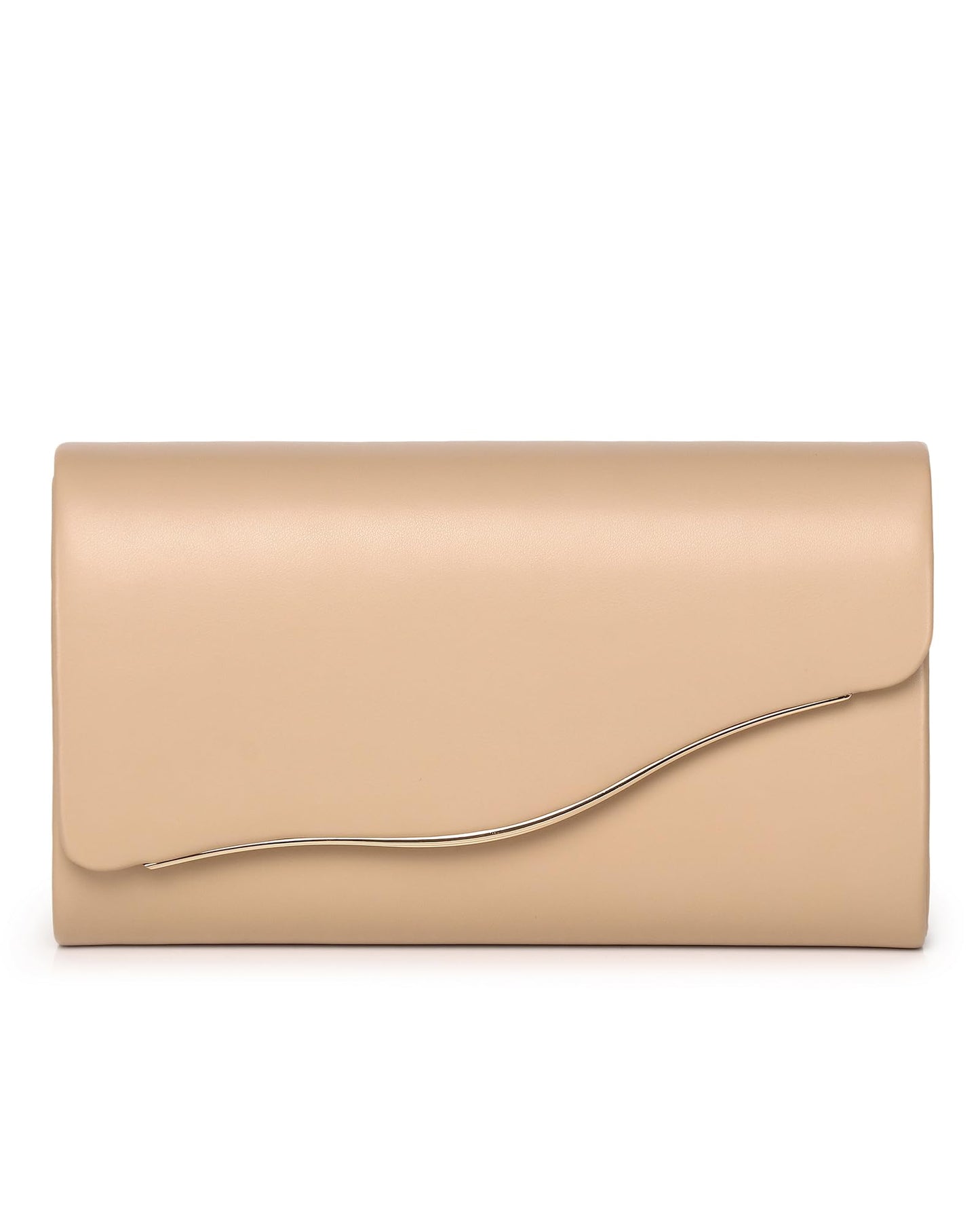 Labair Women Evening Bag Vegan Leather Envelope Clutch Purses Handbags for Wedding Party Formal. (Nude)
