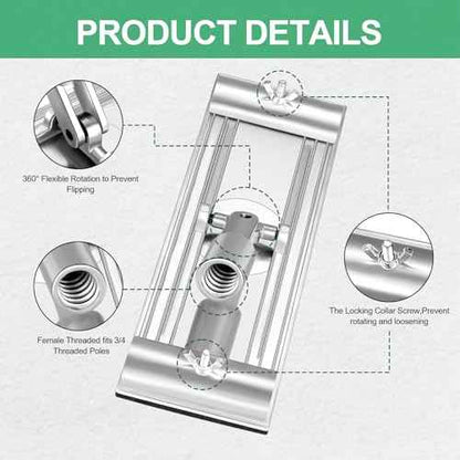 No-Flip Pole Sander Head,Wall Ceiling Sander, for Drywall, Wall and Ceiling with Quick Release Clips and Universal Coarse Thread
