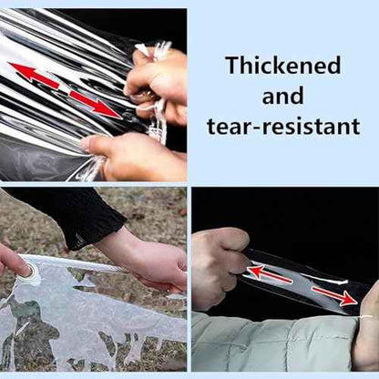 6' X 8' Clear Vinyl Tarp, 14 Mil Clear Tarps Heavy Duty Water Resistant, 400g/m©÷ Thickened Tear Resistant with Metal Grommets, for Patio Porch and Garden Chicken Coop