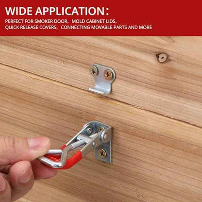 Hicarer 36 Pcs Toggle Latch Clamp Adjustable 330 Lbs Holding Capacity Pull Latch 4001 Heavy Duty Latch Lock Metal Door Latches Sturdy Latches Hardware for Smoker Lid Tool Box(Red, No Lock Hole)