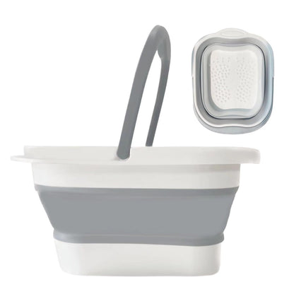 Collapsible Foot Spa Bath Massager for Dry Cracked Feet, Feet Soaking Tub with Massage Acupoint, Pedicure Foot Soak Basin Plastic Bucket with Handle(Green)