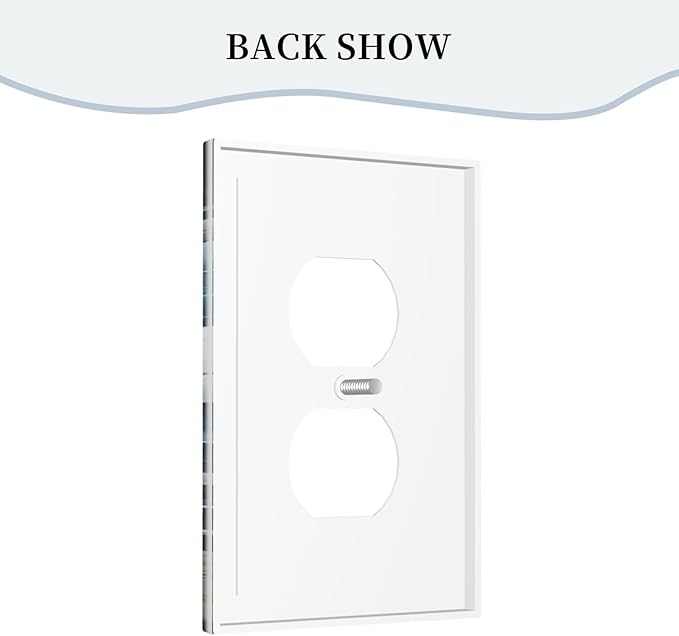 White Blue Flower Peonies Light Switch Cover 1 Gang Outlet Plate Single Duplex Wall Plate Covers Decorative Switchplate Covers Electrical Faceplate for Home Decor