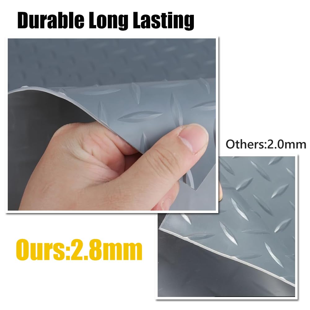 LITA Garage Floor Mat, PVC Flooring Roll Thickened Garage Mats, Heavy Duty Parking Mat Waterproof Nonslip Floor Protector for Car, Trailer, SUV, Basement, Gym (Grey) (7 Feet x 15 Feet)