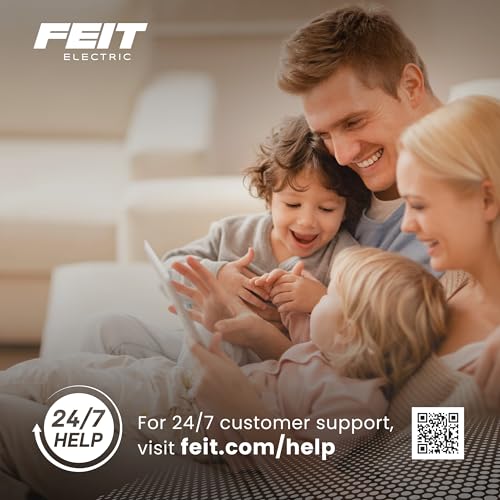 Feit Electric Smart Light Bulbs, 2.4Ghz WiFi Light Bulbs, No Hub Needed, Works with Alexa and Google, Dimmable 60 Watt = LED 9W, OM60/950CA/AG/3, 5000K Day Light, 3 Pack