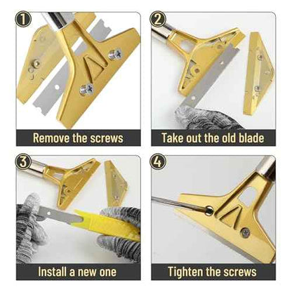 Bates- Razor Blade Scraper Tool, 4 Inch, Floor Razor Scraper Tool with 20 Extra Carbon Steel Blades and a Pair of Safety Gloves