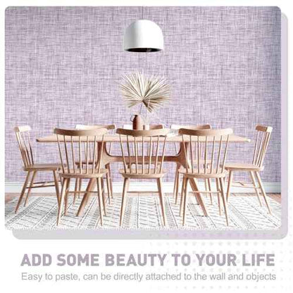 Purple Grasscloth Wallpaper Peel and Stick Wallpaper Texture Contact Paper 17.3"x120" Vintage Wallpaper Removable Waterproof Wall Paper for Room Walls Cabinets Furniture Drawers Desk