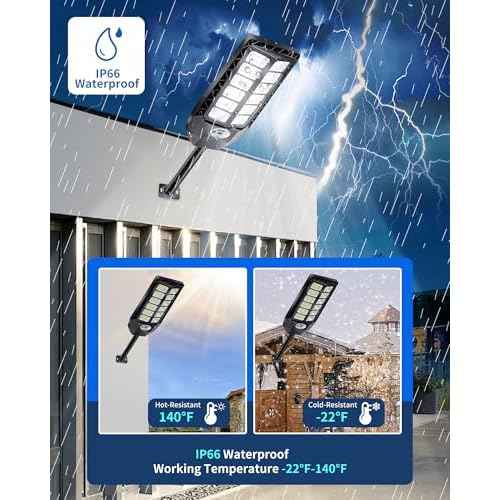 5000W Solar Lights Outdoor,IP66 Waterproof,Solar Powered Motion Sensor Street Light,6500K Dusk to Dawn 20000 Lumens LED Security Flood Light with Remote for Yard, Garden,Patio,Garage-1 Pack