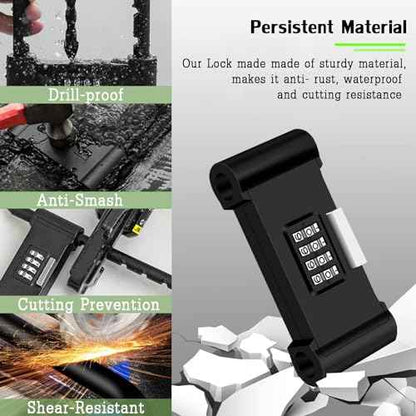 4 Digit Combination Padlock,Heavy Duty Anti Theft U-Shape Security Code Lock with Adjustable Shackle,for Bicycles, E-Bike,Mountain Bike,Glass Door,Gates,Shed, Fence [ Adjustable Range 160-270mm]