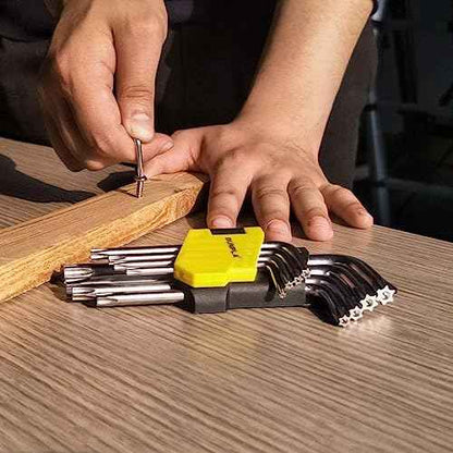 Gunpla Torx Hex Key Allen Star Short Arm Wrench Hex Keys Security Torx End Holes Set of 9 Pieces with Storage Case T10-T50 for Home Maintenance DIY