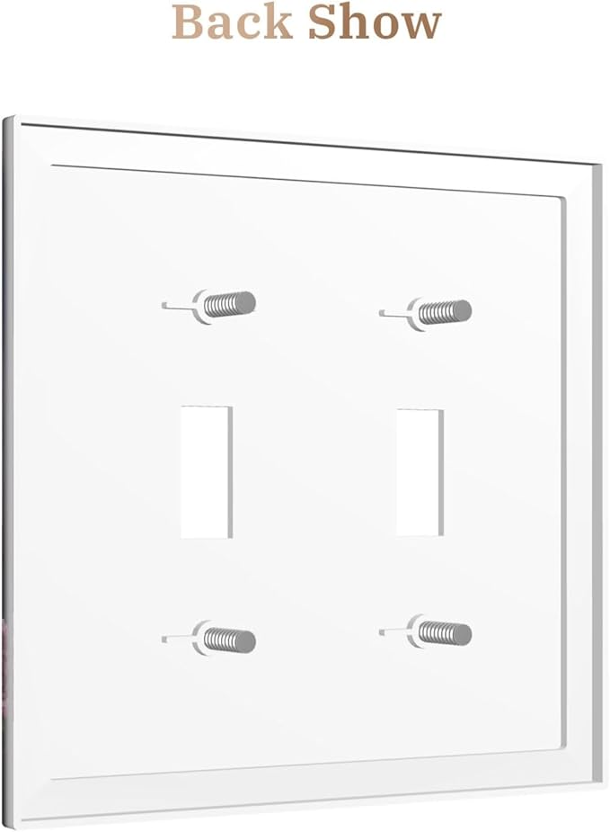 Decorative Art Light Switch Covers Seaside Window View 2 Gang Double Toggle Wall Plate Decorative Switchcover Electrical Switchplate for Home Decor