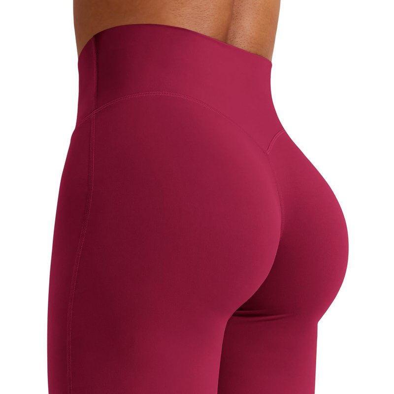 YEOREO Workout Leggings Womens No Front Seam Straight Leggings 35" High Waist Buttery Eddiy Gym Yoga Pants Ancora Red S