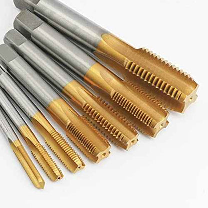 Metric M8 X 1.25 HSS Ti-Coated Straight Flute Thread Tap, M8 X 1.25mm Titanium Coated Thread Machine Tap Right Hand