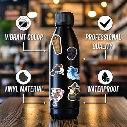 108 PCS Halloween Vinyl Stickers, Spooky Waterproof Decals for Laptops, Water Bottles, Skateboards, Phones, Halloween Party Favors and Decorations for Kids Teens Adults
