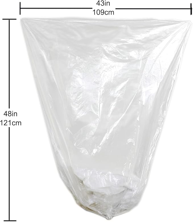 TYPLASTICS 45-48 Gallon Clear Trash Can Liners
