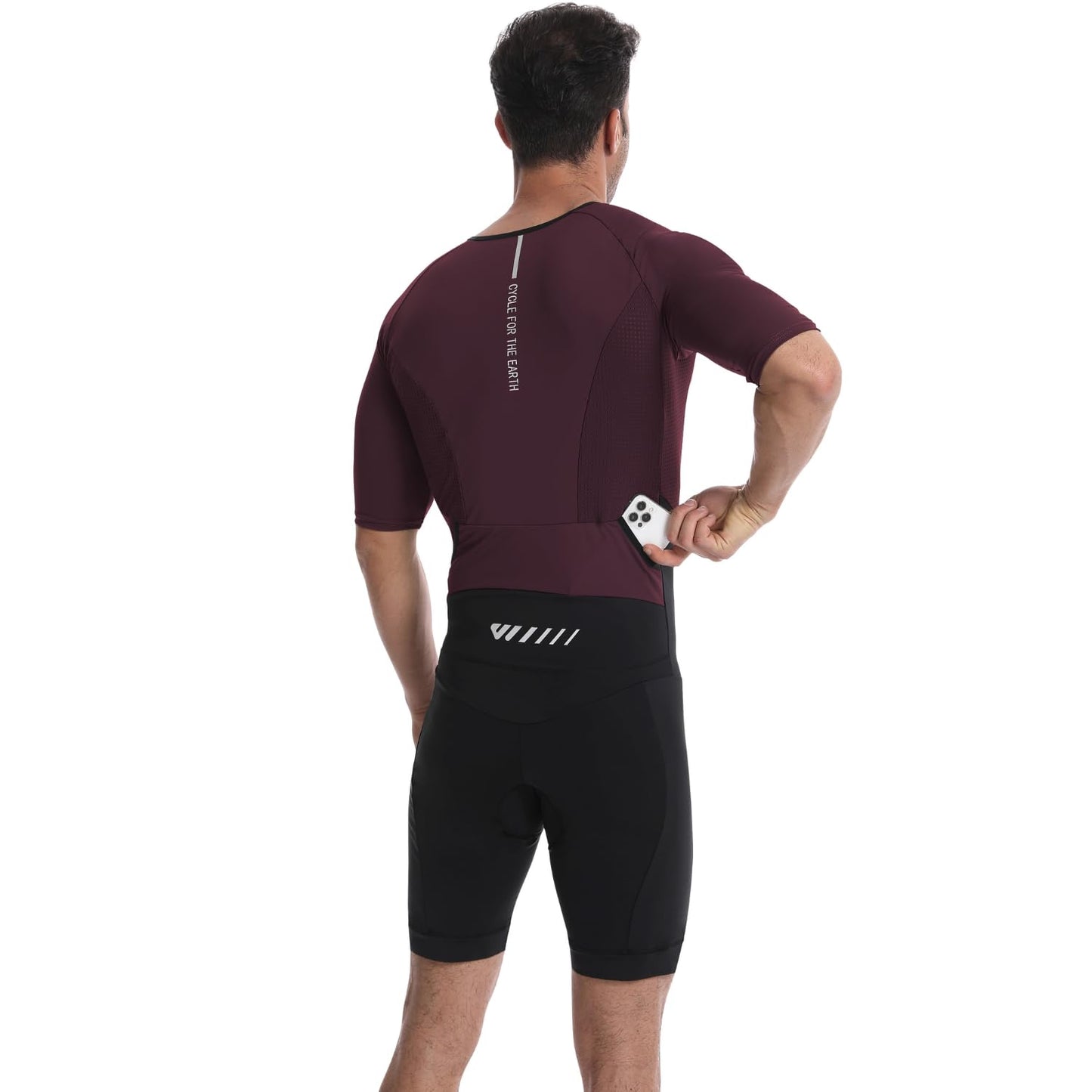 Lo.gas Triathlon Suits Mens,High Elasticity Breathable Quick-Drying Trisuit Race‌ Skinsuits Cycling Swimskin Bike Swim Run Red Medium