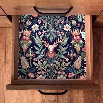 Yun-aeon Deer and Nature Peel and Stick Wallpaper - 17.3" x 120"£¨14.4sq ft£© Removable Forest Contact Paper Plants Wall Paper Vinyl Self Adhesive Floral Art Deco for Bedroom Living Room